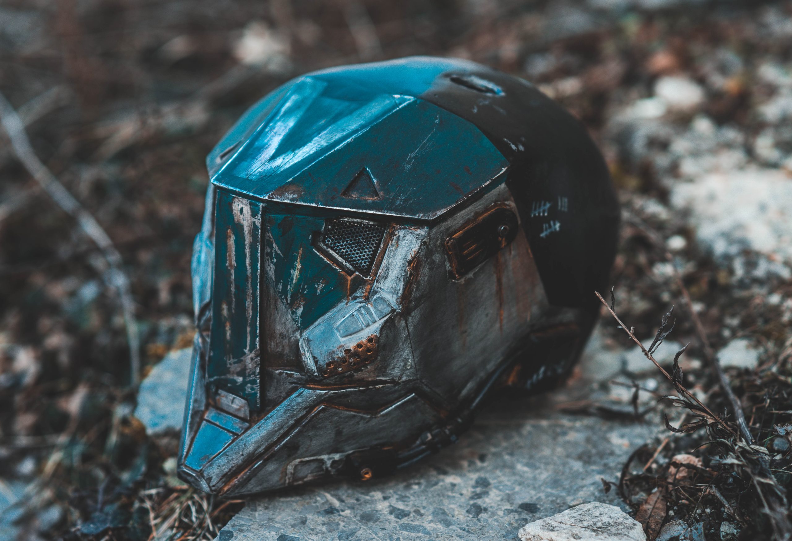 Dantes Workshop Blue Metal Helmet 